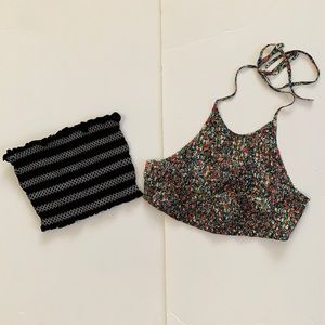 Forever 21 pins needles urban outfitters UO lot bundle 2 crop tops XS Excellent